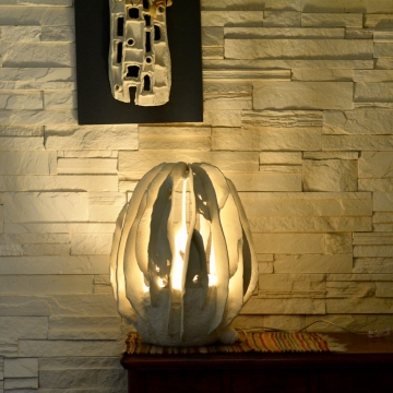 Lampa rzeźba ceramiczna